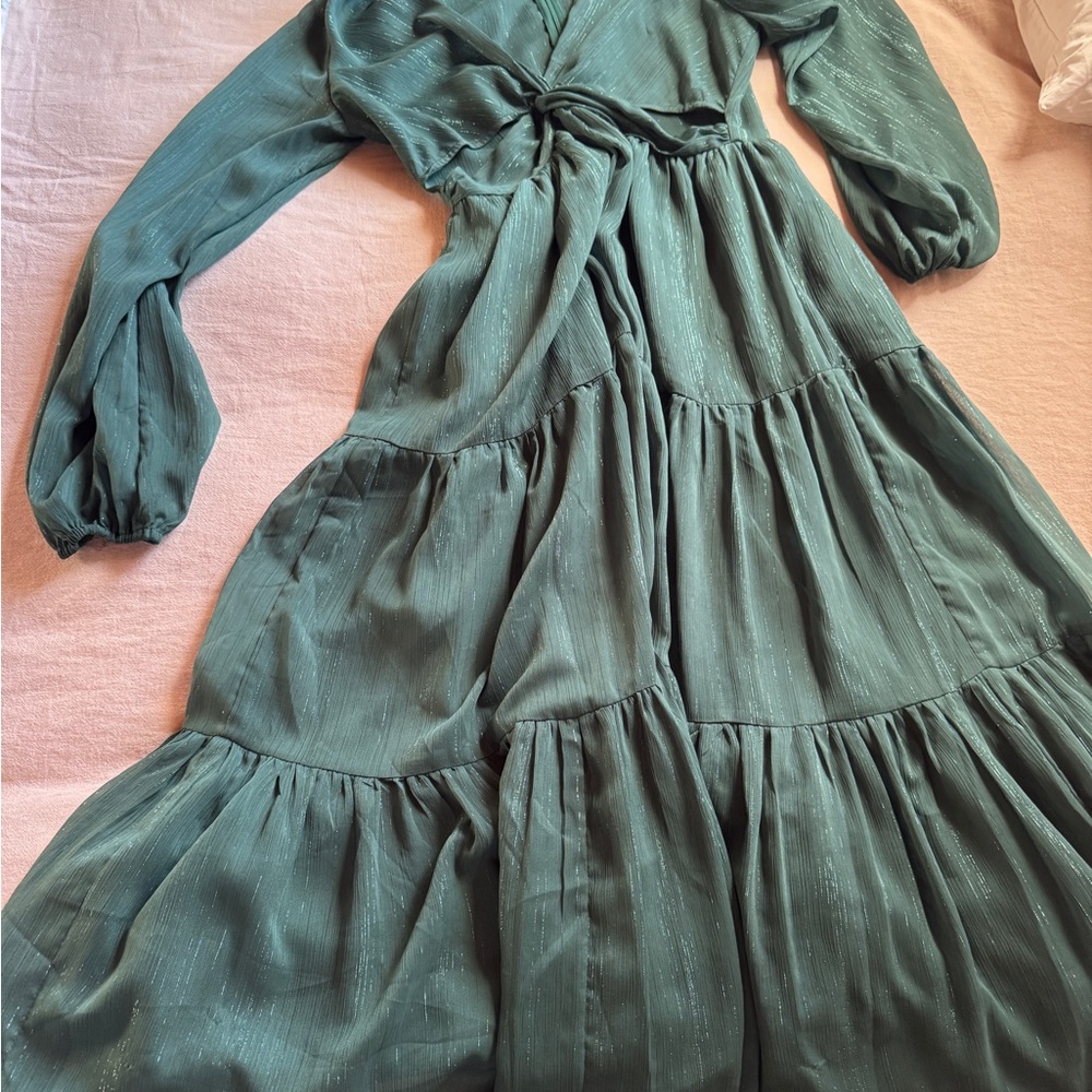 Showpo Teal Long Sleeve Maxi Dress